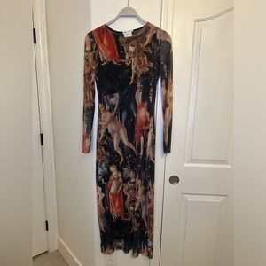 Zara mesh long sleeve renaissance dress